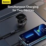  Tẩu Sạc Kèm Cáp Công Suất Cao Baseus Enjoyment Retractable 2-in-1 Car Charger C+L 30W 