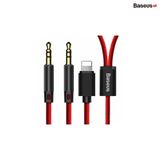  Cáp chuyển âm thanh chất lượng cao Baseus L33 cho iPhone 6/ 7/ 8/ iPhone X (Aux Audio 3.5mm sang Aux Audio 3.5mm + Lightning / 120cm) 