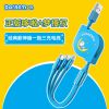  Cáp Dây Rút Đa Năng 3-in-1 USB to M+L+C ROCK Doraemon 3A (1M, 480Mbps, Retractable Data Cable) 