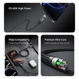  Cáp Sạc Nhanh ROCK Z28 C to C 60W/C to Lightning 27W (1M/2M, Metal Braided) 