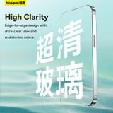  Kính Cường Lực Baseus Sapphire Series HD Tempered-Glass Screen Protector (with Built-in Dust Filter) for iP 15 