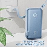  Pin Dự Phòng Kiêm Củ Sạc ROCK Y30 10000mAh 22.5W (with Built-in Type-C + Lightning Cable) 