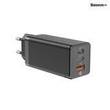  Bộ sạc nhanh đa năng thế hệ mới Baseus GaN Travel Quick Charger 65W cho Smartphone/ Tablet/ iPad/ Macbook/ Laptop (Type Cx2 + USB , PD3.0/ PPS/ QC4.0/ SCP/ FCP Multi Quick Charge Protocol, GaN Technology) 