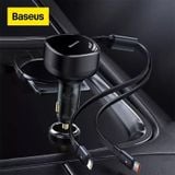  Tẩu Sạc Kèm Cáp Công Suất Cao Baseus Enjoyment Retractable 2-in-1 Car Charger C+L 30W 