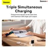  Bộ Sạc Đa Năng Baseus Compact Charger 3 Cổng Sạc 17W 