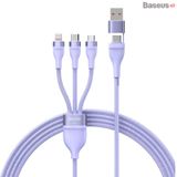  Cáp Sạc Nhanh Đa Năng 6 in 1 Baseus Flash Series Ⅱ Two-for-three Charging Cable U+C to M+L+C 100W 1.2m 