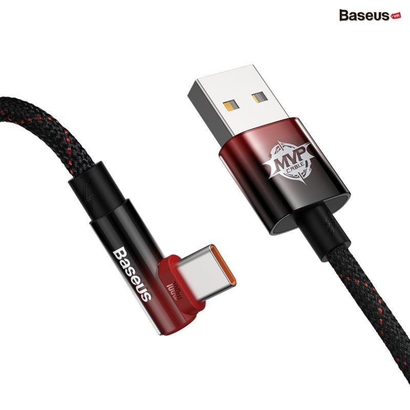  Cáp Sạc Nhanh 90 Độ Baseus MVP 2 Elbow-shaped Fast Charging Data Cable USB to Type-C 100W 