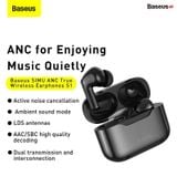  Tai nghe TWS chống ồn chủ động Baseus SIMU ANC S1 / S1 Pro True Wireless Earphone (Chống ồn chủ động, Xuyên Âm, Hi Fi/ Stereo, AAC/SBS, Dual Core DSP) 