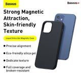  Ốp lưng chống sốc tích hợp nam châm Baseus Liquid Silica Gel Magnetic Case dùng cho iPhone 12 Series (Precise Alignment, Safe& Eco Skin friendly texture silica, Full protection Magsafe Case) 