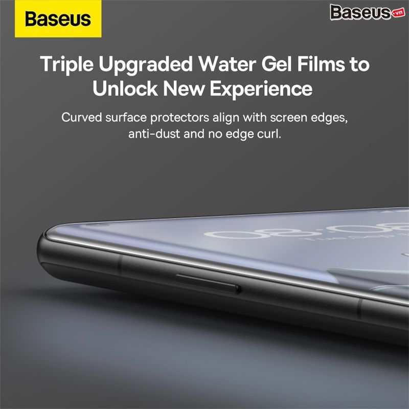  Kính Cường Lực Baseus 0.15mm Full-screen Curved Surface Water Gel Protector For OnePlus 10 Pro (2pcs/pack+Pasting Artifactl ) 