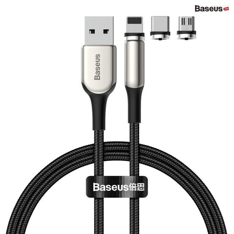  Cáp sạc từ thế hệ thứ 3 Baseus Zinc Magnetic series 3 Lightning/Type C/Micro cho Smartphone/Tablet Cable (2A, Charging Cable) 