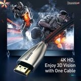  Cáp HDMI 2.0 Baseus Horizontal 4K (18Gbps, 4K/60hz, 32 Audio channel, HDMI Male To HDMI Male 4K Adapter Cable) 