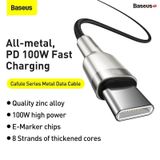  Cáp sạc siêu nhanh 100W Baseus Cafule Series Metal Data Cable Type-C to Type-C (100W) 