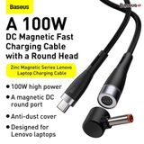  Cáp sạc nam châm Baseus Zinc Magnetic Series Lenovo Laptop Charging Cable Type-C to DC Round Port 100W (4.0 mm, 5.5 mm, 7.9 mm, vuông) 