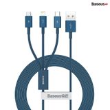  Cáp sạc 3 đầu Baseus Superior Series 3 in 1 (USB to Type C+ Lightning + Micro USB, 3.5A/ 1.5m, TPE Fast Charging Data Cable) 