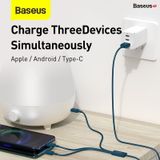  Cáp sạc 3 đầu Baseus Superior Series 3 in 1 (USB to Type C+ Lightning + Micro USB, 3.5A/ 1.5m, TPE Fast Charging Data Cable) 