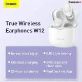  Tai nghe Bluetooth Baseus W12 True Wireless Earbuds (Bluetooth 5.1, 0.05s Low latency, App Tracking,  Ultrfast charge ) 