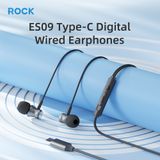  Tai Nghe Có Dây Type-C ROCK ES09 (1.2m, 10mm Dynamic Driver, Clear HD Microphone) 