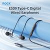  Tai Nghe Có Dây Type-C ROCK ES09 (1.2m, 10mm Dynamic Driver, Clear HD Microphone) 