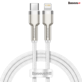  Cáp sạc nhanh C to Lightning 20W cho iPhone 12 Series Baseus Cafule Metal Series (20W, Type C to Lightning Fast charge & Data Cable) 