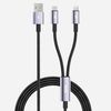  Cáp Sạc Đa Năng ROCK Deep Indigo Series USB TO Lightning+C 2.4A (1.2M, Nylon Braided) 