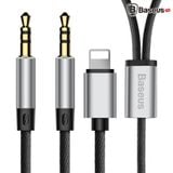  Cáp chuyển âm thanh chất lượng cao Baseus L33 cho iPhone 6/ 7/ 8/ iPhone X (Aux Audio 3.5mm sang Aux Audio 3.5mm + Lightning / 120cm) 