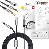  Cáp chuyển âm thanh chất lượng cao Baseus L33 cho iPhone 6/ 7/ 8/ iPhone X (Aux Audio 3.5mm sang Aux Audio 3.5mm + Lightning / 120cm) 