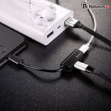  Bộ chia cổng Lightning 1 thành 2 Baseus L37 cho iPhone 7/ iPhone 8/ iPhone X ( Lightning x2 / 2A / Fast Charging  - Giải pháp vừa nghe nhạc vừa sạc pin hoặc Sync Data) 