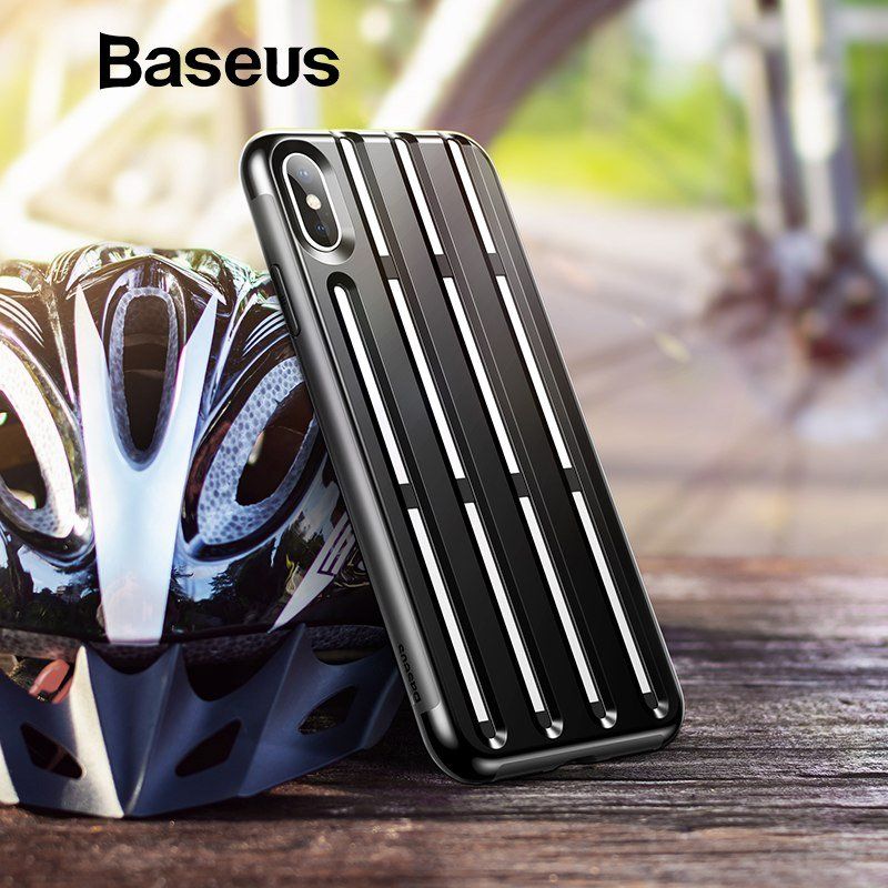  Ốp lưng tản nhiệt, chống sốc Baseus Cycling Helmet Case Cho iPhone XS/XR/XS Max (Soft Silicone + Hard PC Hybrid) 