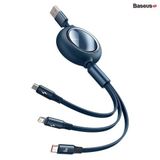  Cáp sạc dây rút công suất cao 66W Baseus Bright Mirror One-for-three Retractable Data Cable USB to M+L+C ( 1.2m, 66W ) 