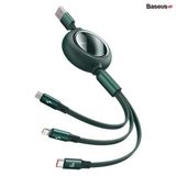  Cáp sạc dây rút công suất cao 66W Baseus Bright Mirror One-for-three Retractable Data Cable USB to M+L+C ( 1.2m, 66W ) 