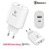  Bộ sạc nhanh đa năng 28W/ 32W Baseus Bojure cho Smartphone/ Tablet/ Macbook (2 Ports , USB + Type C PD Quick charge 3.0) 