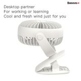  Quạt kẹp mini để bàn Baseus Box Clamping Fan (Pin sạc 2000mAh, 3 cấp tốc độ, đèn LED, xoay 360 độ ) 