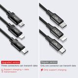  Cáp sạc và truyền dữ liệu tốc độ cao Baseus Data Function tích hợp 3 đầu kết nối Type C, Android và Lightning (USB Type A to USB Type C/Micro USB/Lightning  3 in 1 Fast Charging & Sync Data Cable) 