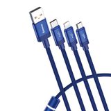  Cáp sạc và truyền dữ liệu tốc độ cao Baseus Data Function tích hợp 3 đầu kết nối Type C, Android và Lightning (USB Type A to USB Type C/Micro USB/Lightning  3 in 1 Fast Charging & Sync Data Cable) 