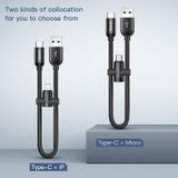  Cáp sạc nhanh Type C Baseus U-Shaped Portable LV298 tích hợp đầu chuyển Type C - Lightning/Micro USB (2.4A, 23cm, Quick charge 3.0, with OTG Adapter) 