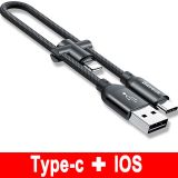  Cáp sạc nhanh Type C Baseus U-Shaped Portable LV298 tích hợp đầu chuyển Type C - Lightning/Micro USB (2.4A, 23cm, Quick charge 3.0, with OTG Adapter) 