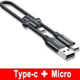  Cáp sạc nhanh Type C Baseus U-Shaped Portable LV298 tích hợp đầu chuyển Type C - Lightning/Micro USB (2.4A, 23cm, Quick charge 3.0, with OTG Adapter) 