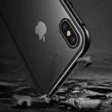  Ốp lưng nam châm Baseus Magnetic Metal Bumper Case cho iPhone X (Khung kim loại siêu bền, chống va đập - Mặt lưng kính cường lực) 