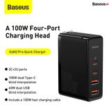  Bộ sạc nhanh Baseus GaN2 Pro Quick Charger 4 Ports (100W, Type C*2 & USB*2, PD/QC3.0/QC4+/PPS/SCP/FCP/AFC/Apple 2.4/BC1.2, Multi Quick charge protocol support) 