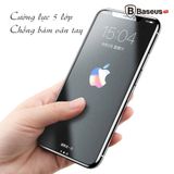  Kính cường lực 5 lớp chống bám vân tay Baseus LV161 cho iPhone X (0.25mm, Ultra Thin,  Anti Fingerprint Tempered Glass/Screen Protector) 