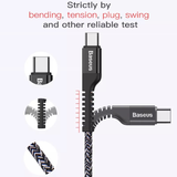  Cáp sạc nhanh siêu bền Baseus Confidant Anti-break Type C cho Samsung, Oppo, Huawei, Xiaomi (2A, Quick charge Cable) 