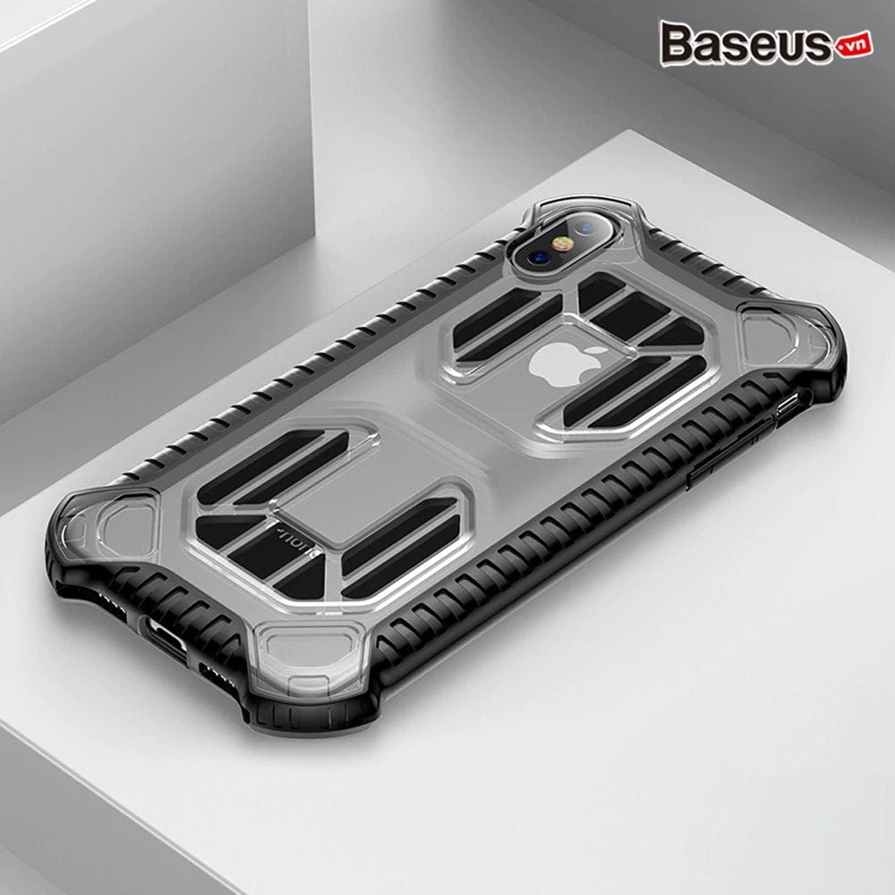  Ốp lưng tản nhiệt, siêu chống sốc chuẩn quân đội Baseus Cooling Amor Case cho iPhone XS/XR/XS Max (PC + TPU Hybrid, Anti-knock Full Protective) 