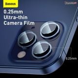  Bộ kính cường lực chống trầy Camera Baseus Gem Camera Lens Protective Film dùng cho iPhone 12 Series (0.25mm , 2 bộ/hộp) 