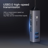  Bộ HUB chuyển đổi Type C sang USB 3.0 Baseus Cube HUB (Type C 3.0 to 3 USB3.0 + 2 USB2.0 OTG HUB) 