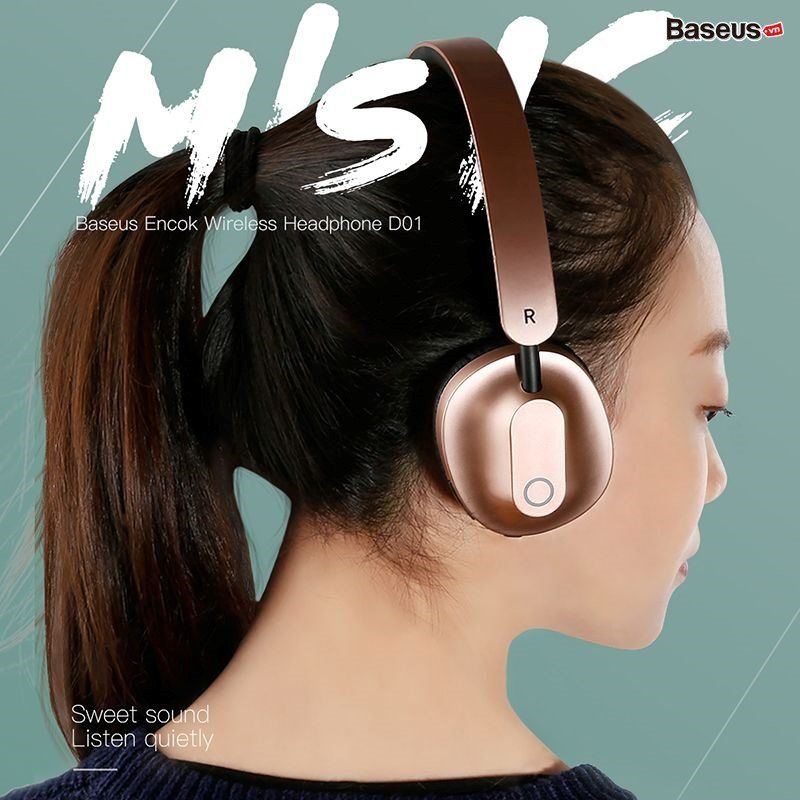  Tai nghe chụp tai không dây Baseus Encok Wireless Headphone D01 (Foldable, Stereo Bluetooth Wireless Headset ) 