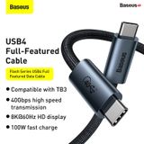 Flash Series USB4 Full Featured Data Cable Type-C to Type-C 100W 