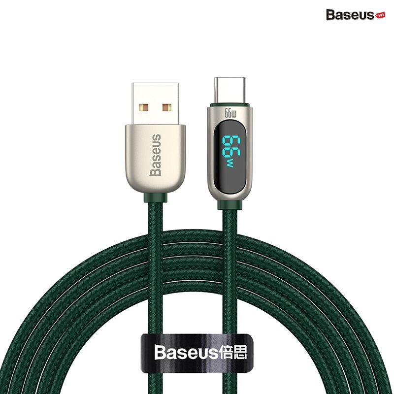  Cáp Sạc Nhanh Baseus Display Fast Charging Data Cable USB to Type-C 66W 