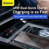  Tẩu sạc đa năng công suất cao Baseus Digital Display Dual SCP Quick Charger (45W, 2 Ports USB, LED Display, SPC/QC4.0 Car Quick charger) 