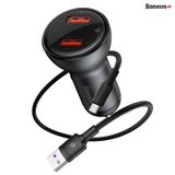  Tẩu sạc đa năng công suất cao Baseus Digital Display Dual SCP Quick Charger (45W, 2 Ports USB, LED Display, SPC/QC4.0 Car Quick charger) 